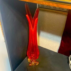 Vintage MCM Viking Glass Amberina Swung Glass